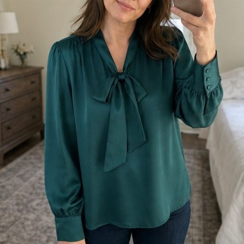 Rust Ruffle Blouse - Picture 2 of 6
